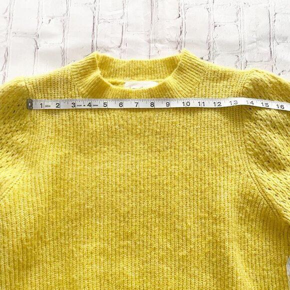 Womens Hearloom Yellow Bright Bishop Sleeve Cozy Comfy Knit Sweater Large Boho - Picture 6 of 11